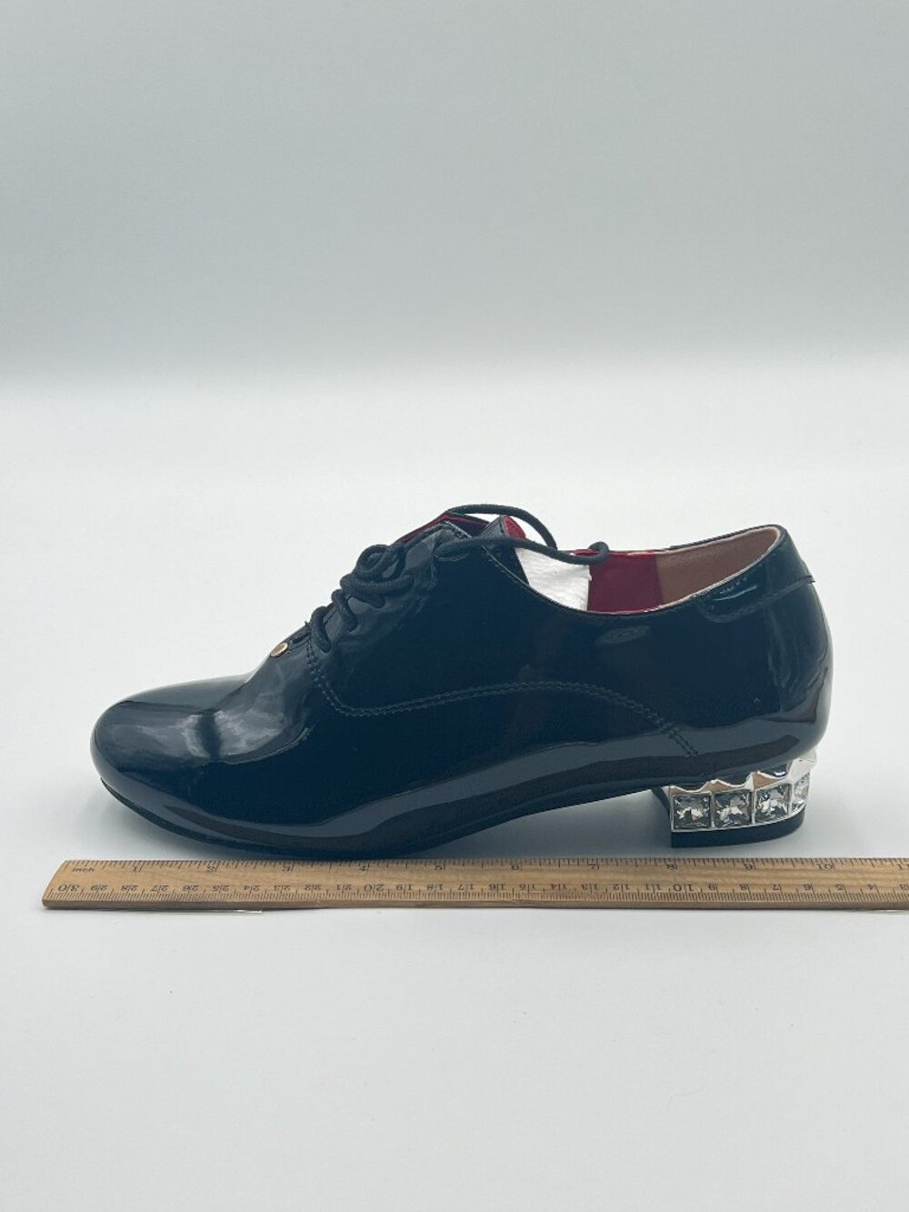 Black Lace-Up Oxfords Almond Toe Chunky Heel Brogues Casual Unisex Derby Shoes